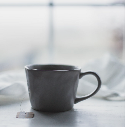 Gray ceramic cup